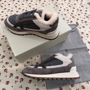 Brunello Cucinelli Fleece-Lined Casual Sneakers